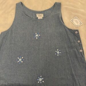 Vintage Amanda Stewart  Chambray Sleeveless‎ Maxi Dress, size medium